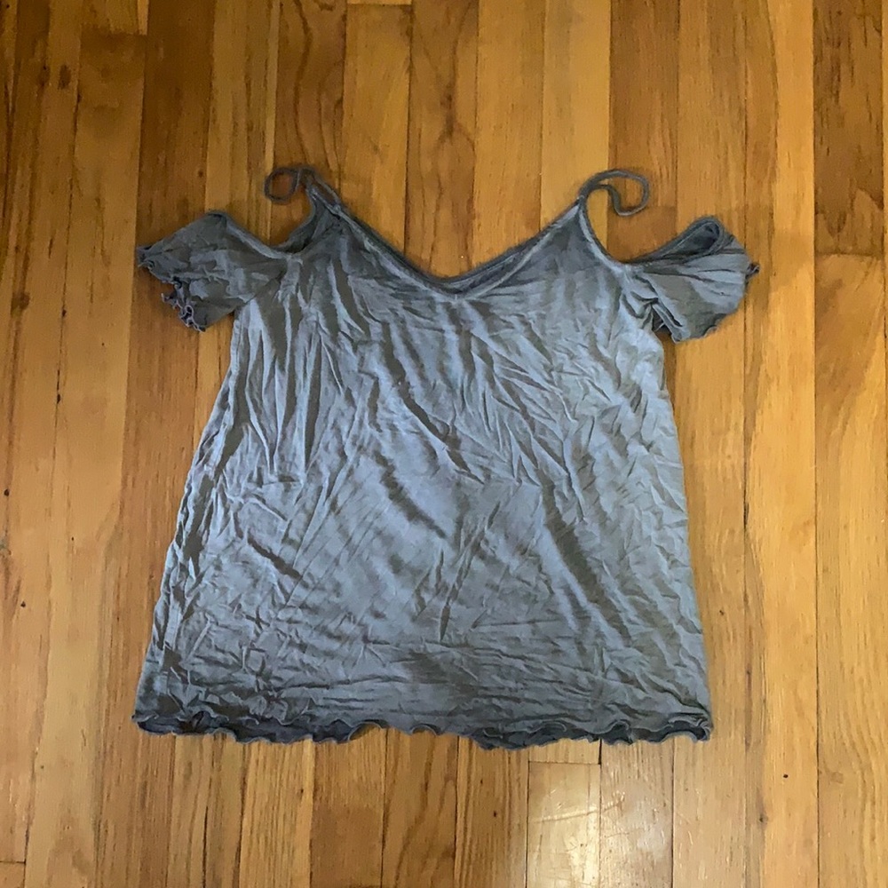 Flowy Grey Off the shoulder Tank